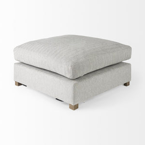 Homeroots 39" Light Gray Polyester And Brown Cocktail Ottoman   394239