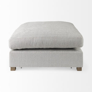 Homeroots 39" Light Gray Polyester And Brown Cocktail Ottoman   394239