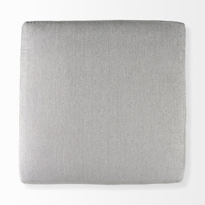 Homeroots 39" Light Gray Polyester And Brown Cocktail Ottoman   394239