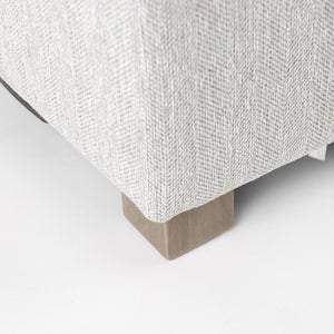 Homeroots 39" Light Gray Polyester And Brown Cocktail Ottoman   394239