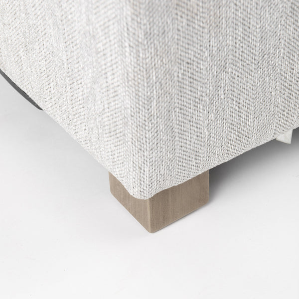 Homeroots 39" Light Gray Polyester And Brown Cocktail Ottoman   394239