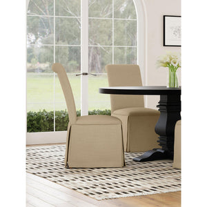 English Elm Catrina Elegant Upholstered Skirted Dining Chair Set of 2 with Rolled Tall Back, Plush Comfort and Chic Style khaki B062P299963