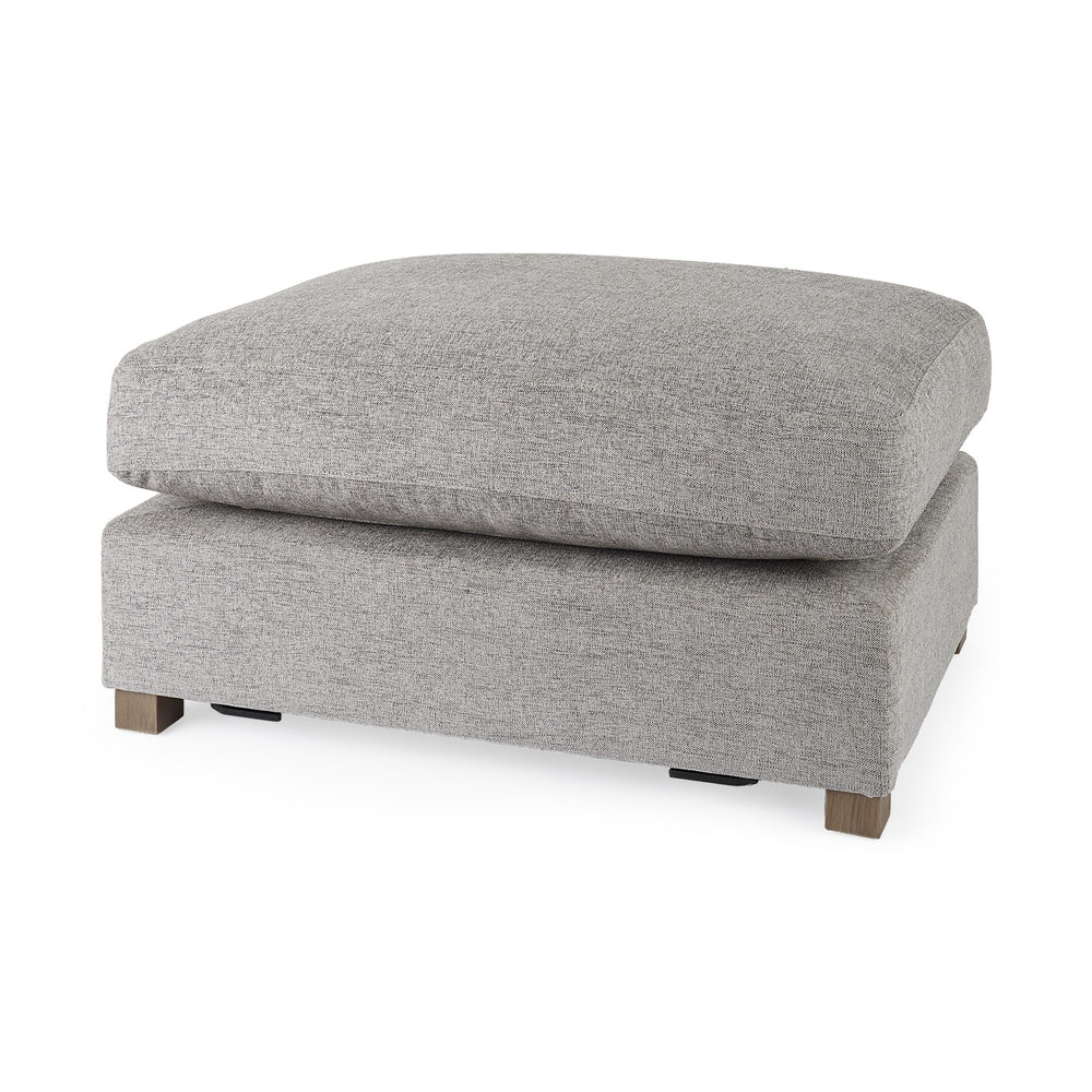 Homeroots 26" Gray Polyester And Brown Cocktail Ottoman   394240