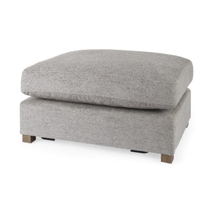 Homeroots 26" Gray Polyester And Brown Cocktail Ottoman   394240