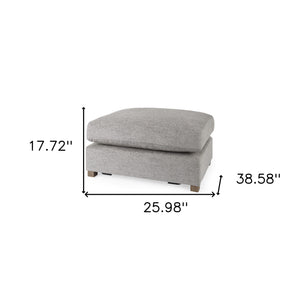 Homeroots 26" Gray Polyester And Brown Cocktail Ottoman   394240