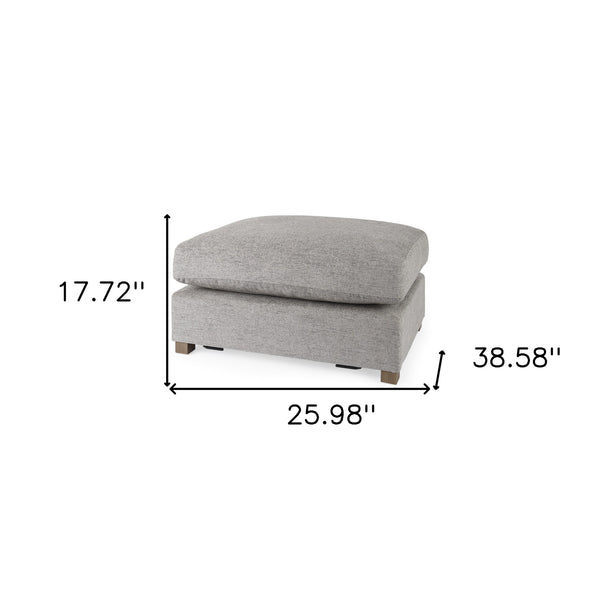 Homeroots 26" Gray Polyester And Brown Cocktail Ottoman   394240