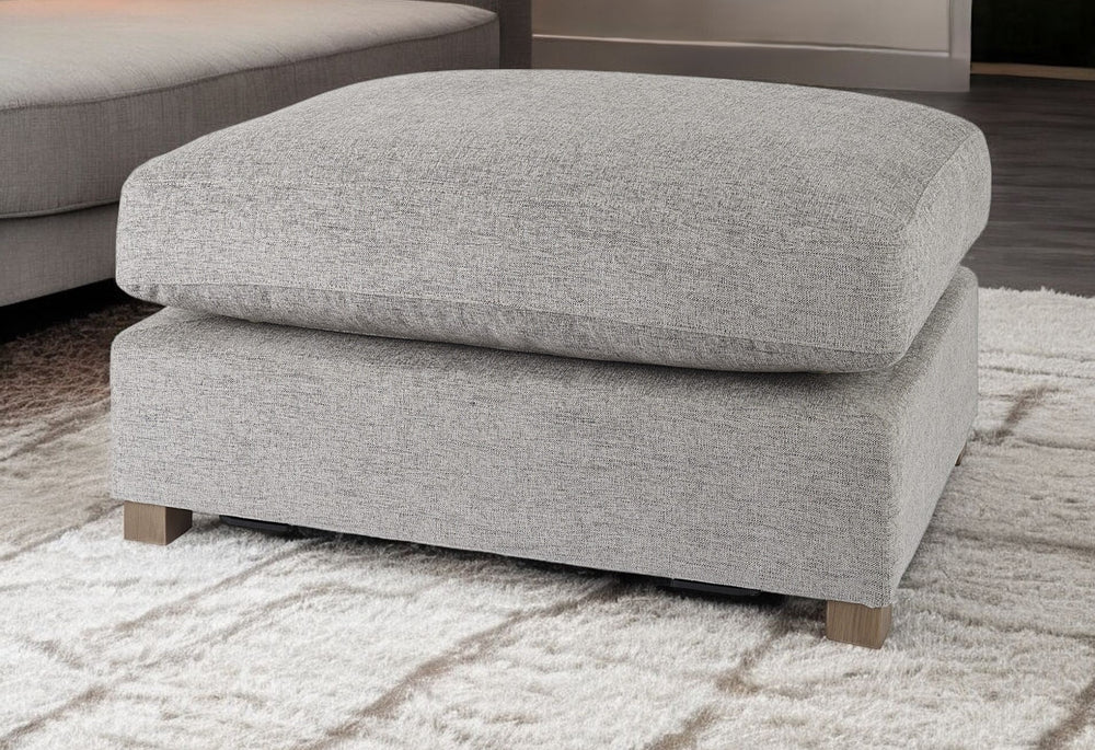 Homeroots 26" Gray Polyester And Brown Cocktail Ottoman   394240