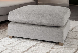 Homeroots 26" Gray Polyester And Brown Cocktail Ottoman   394240