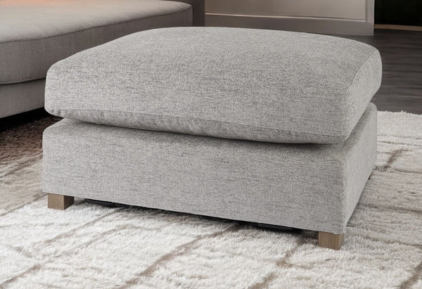Homeroots 26" Gray Polyester And Brown Cocktail Ottoman   394240