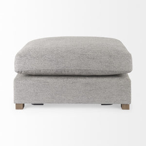 Homeroots 26" Gray Polyester And Brown Cocktail Ottoman   394240
