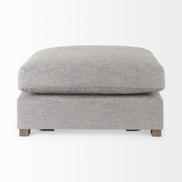 Homeroots 26" Gray Polyester And Brown Cocktail Ottoman   394240