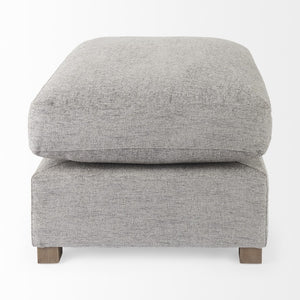 Homeroots 26" Gray Polyester And Brown Cocktail Ottoman   394240