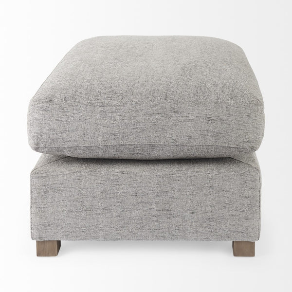 Homeroots 26" Gray Polyester And Brown Cocktail Ottoman   394240