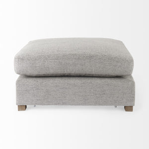Homeroots 26" Gray Polyester And Brown Cocktail Ottoman   394240