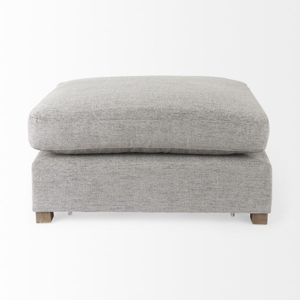 Homeroots 26" Gray Polyester And Brown Cocktail Ottoman   394240