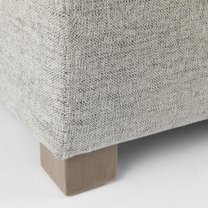 Homeroots 26" Gray Polyester And Brown Cocktail Ottoman   394240