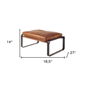 Homeroots 19" Brown Faux Leather Ottoman   394243