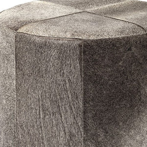 Homeroots 20" Gray Wool And Brown Footstool Ottoman   394244