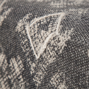 Homeroots 19" Gray 100% Cotton And Brown Cube Ottoman   394246