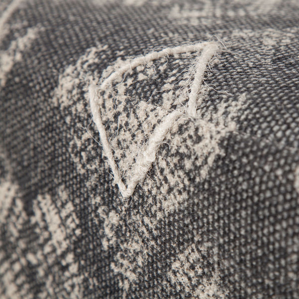 Homeroots 19" Gray 100% Cotton And Brown Cube Ottoman   394246