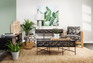 Homeroots 19" Gray 100% Cotton And Brown Cube Ottoman   394246