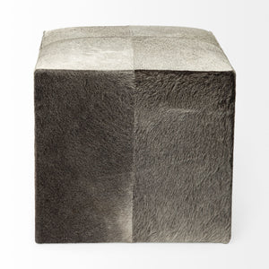 Homeroots 20" Gray Wool Cube Ottoman   394248