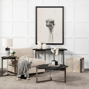 Homeroots 20" Gray Wool Cube Ottoman   394248