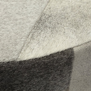 Homeroots 36" Gray Wool And Brown Footstool Ottoman   394249