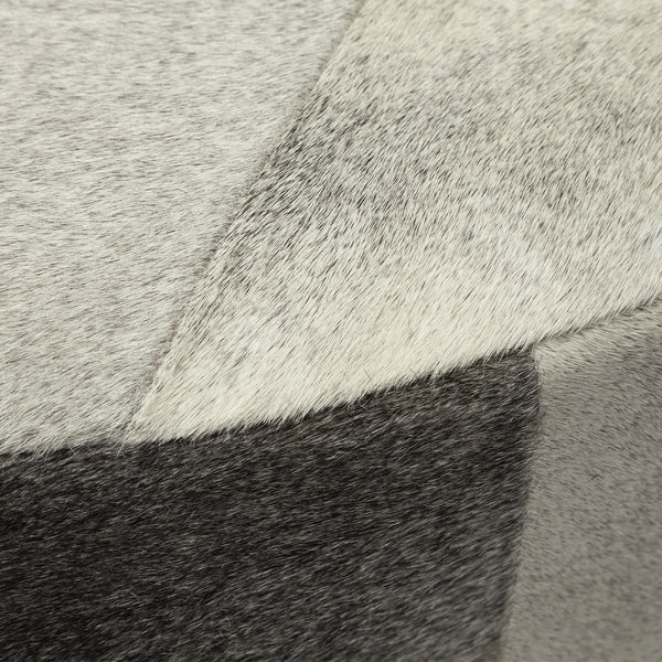 Homeroots 36" Gray Wool And Brown Footstool Ottoman   394249