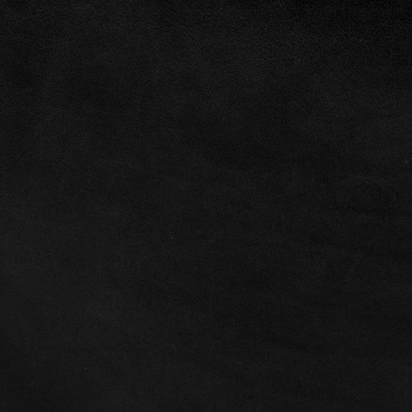 Homeroots 36" Black Faux Leather And Brown Footstool Ottoman   394250