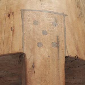 HomeRoots 18" Rustic Reclaimed Wood Round End Table with Distressed Finish - Perfect for Living Room Decor! 394251
