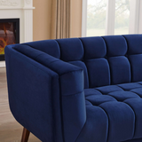 English Elm Ashcroft Furniture - Addison Large Navy-Blue Velvet Sofa