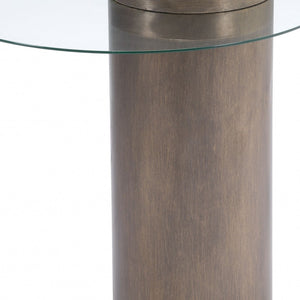 Homeroots Contemporary Antique Gold End Table   394560