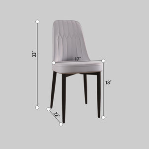 English Elm A Set Of 4 Modern Dining Chairs In Grey Pu Leather With Black Metal Legs For Stylish Comfort W2189140237