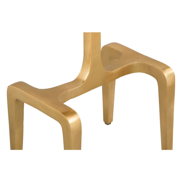 HomeRoots 23" Gold Marble-Look Rectangular End Table - Chic Modern Accent for Living Room, Bedroom & Office 394583