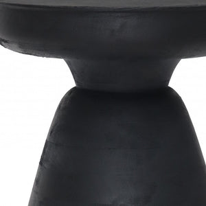 Homeroots 18" Black Solid Wood Round End Table   394597