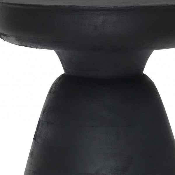 Homeroots 18" Black Solid Wood Round End Table   394597