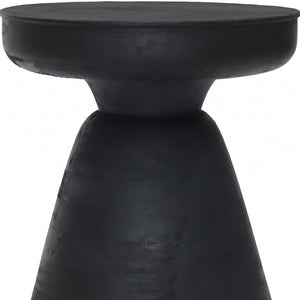 Homeroots 18" Black Solid Wood Round End Table   394597