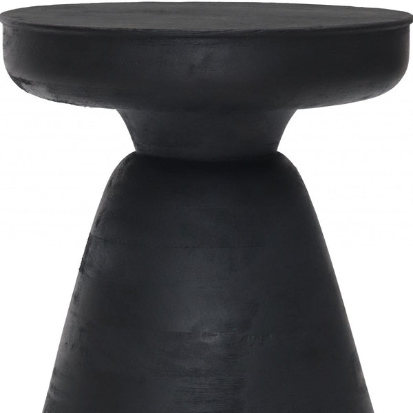Homeroots 18" Black Solid Wood Round End Table   394597