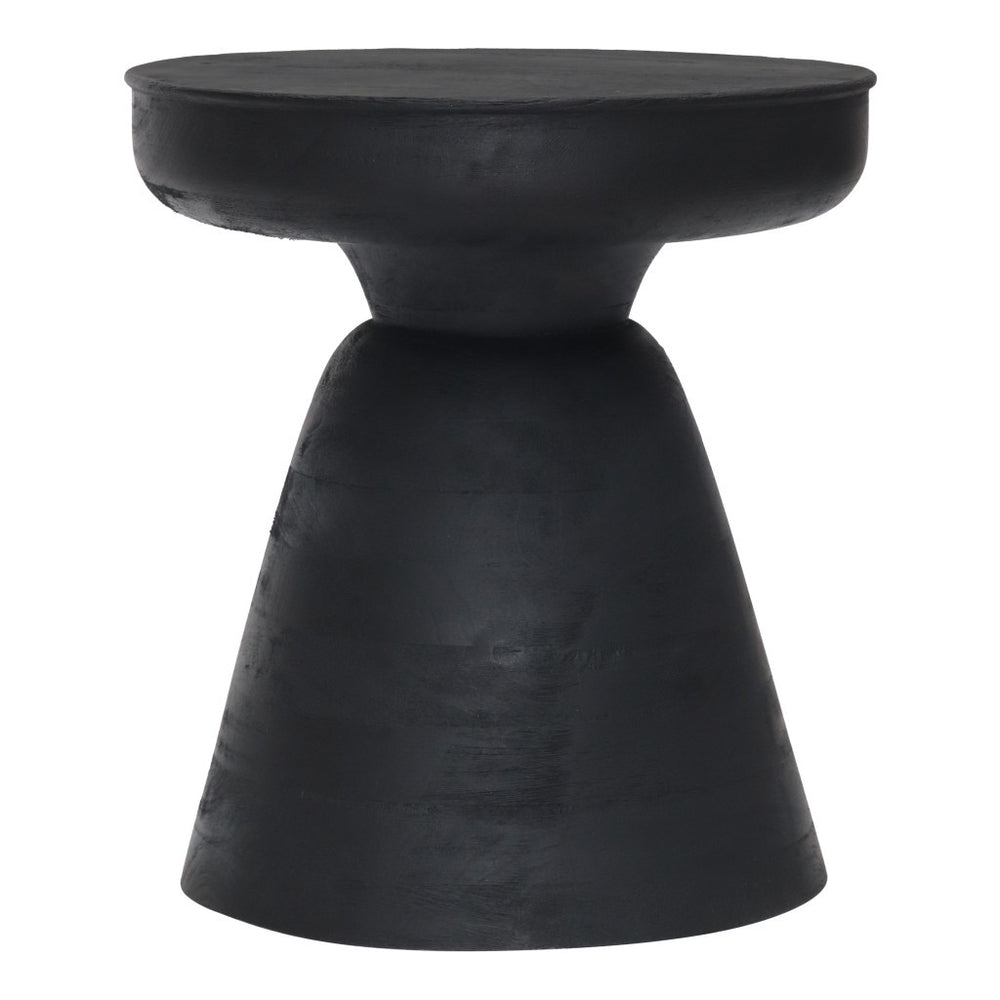 Homeroots 18" Black Solid Wood Round End Table   394597