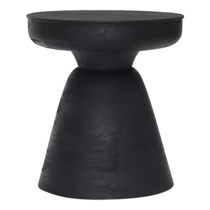 Homeroots 18" Black Solid Wood Round End Table   394597