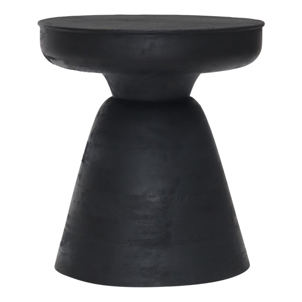 Homeroots 18" Black Solid Wood Round End Table   394597