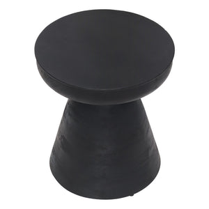 Homeroots 18" Black Solid Wood Round End Table   394597