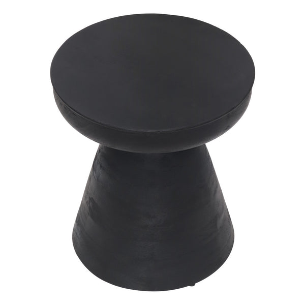Homeroots 18" Black Solid Wood Round End Table   394597
