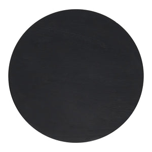 Homeroots 18" Black Solid Wood Round End Table   394597