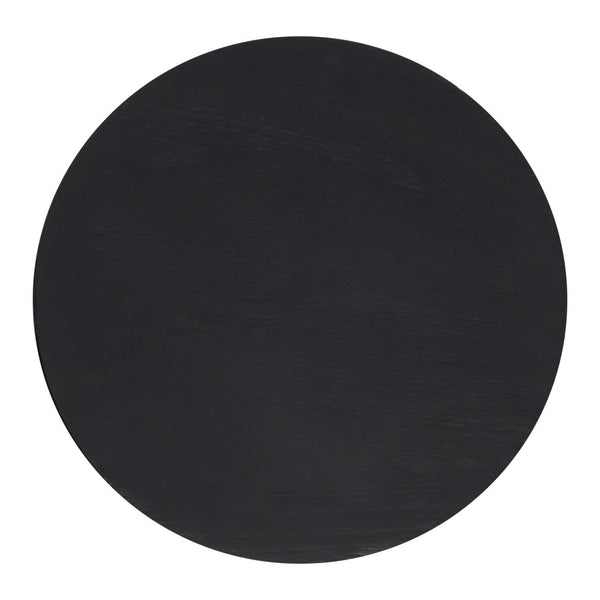 Homeroots 18" Black Solid Wood Round End Table   394597