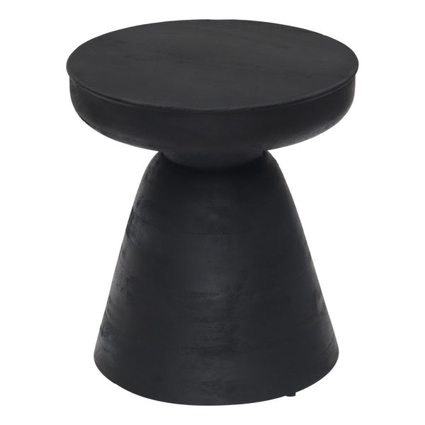 Homeroots 18" Black Solid Wood Round End Table   394597