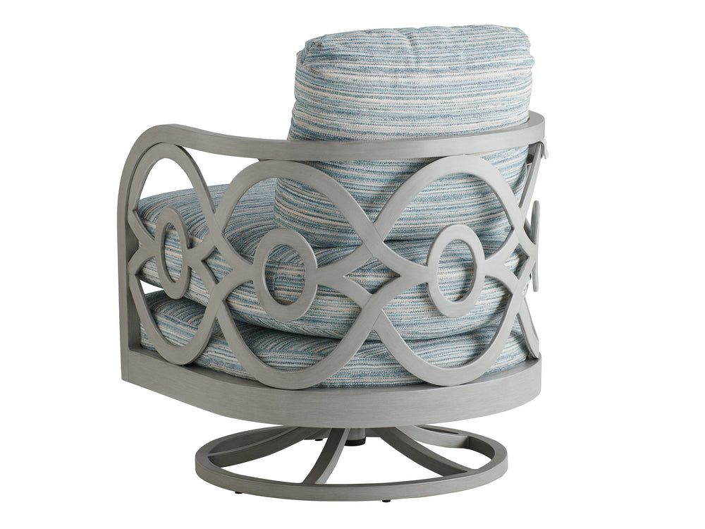Lexington Tommy Bahama Outdoor 3945-09sw-40 Stylish Swivel Chair For Elegant Outdoor Living With Artisan Aluminum Finish Gray  3945-09sw-40