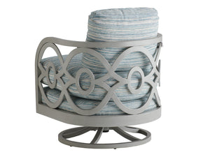 Lexington Tommy Bahama Outdoor 3945-09sw-40 Stylish Swivel Chair For Elegant Outdoor Living With Artisan Aluminum Finish Gray  3945-09sw-40