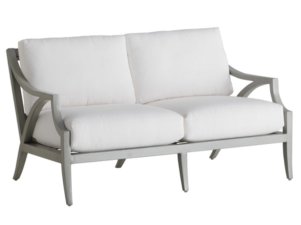 Lexington Tommy Bahama Outdoor 3945-22-40 Elegant Outdoor Loveseat In Oyster Shell Finish - Comfortable & Stylish Alfresco Design Gray  3945-22-40